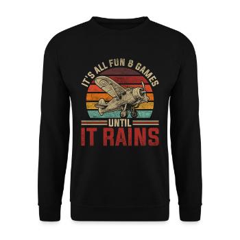 Model Airplane Model Airplane Model Flying - Unisex Sweatshirt - black - Front - Alina (178cm) & Michal (187cm)