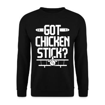 Modèle réduit d’avion Avion Vous avez un bâton de poulet? - Sweat-shirt Unisexe - noir - Devant - Alina (178cm) & Michal (187cm)