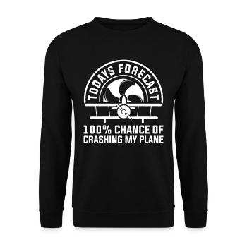 Modèle réduit d’avion Modèle d’avion Crashing My Plane - Sweat-shirt Unisexe - noir - Devant - Alina (178cm) & Michal (187cm)