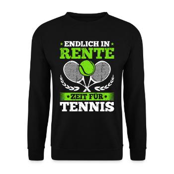 Rente Zeit Für Tennis Tennisspieler Rentner - Unisex Pullover - Schwarz - Vorne - Alina (178cm) & Michal (187cm)