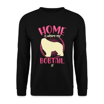 Bobtail est à la maison Old English Shepherd - Sweat-shirt Unisexe - noir - Devant - Alina (178cm) & Michal (187cm)