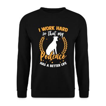 Travailler pour mon lévrier espagnol Podenco - Sweat-shirt Unisexe - noir - Devant - Alina (178cm) & Michal (187cm)