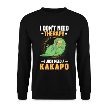 Brauche nur Kakapo flugunfähiger Papagei - Unisex Pullover - Schwarz - Vorne - Alina (178cm) & Michal (187cm)