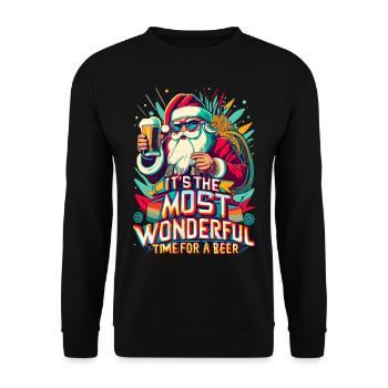 Idée cadeau de l’amateur de bière du Père Noël - Sweat-shirt Unisexe - noir - Devant - Alina (178cm) & Michal (187cm)