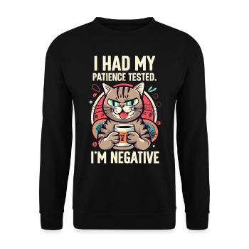 Drôle de chat amoureux des chats Chat Dire - Sweat-shirt Unisexe - noir - Devant - Alina (178cm) & Michal (187cm)