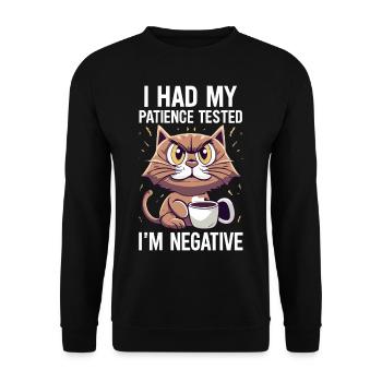 Drôle de chat amoureux Cat Cat Dicton - Sweat-shirt Unisexe - noir - Devant - Alina (178cm) & Michal (187cm)