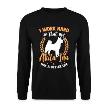 Travailler pour mon Akita Inu japonais Akita - Sweat-shirt Unisexe - noir - Devant - Alina (178cm) & Michal (187cm)