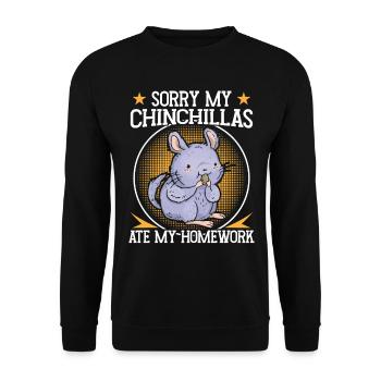 Chinchilla Rodent Woolly Mouse - Unisex Sweatshirt - black - Front - Alina (178cm) & Michal (187cm)
