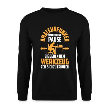 L’opérateur radioamateur ne prend pas de pause Opérateur radioamateur - Sweat-shirt Unisexe - noir - Devant - Alina (178cm) & Michal (187cm)