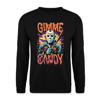 Halloween Gimme Candy Spooky Season - Unisex Sweatshirt - black - Front - Alina (178cm) & Michal (187cm)