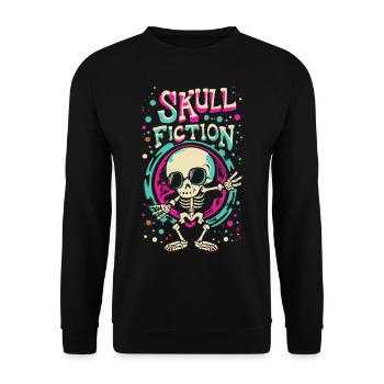 Skull Fiction Skull Skull Gift Idea - Sweat-shirt Unisexe - noir - Devant - Alina (178cm) & Michal (187cm)