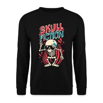 Skull Fiction Skull Skull Art - Unisex Sweatshirt - black - Front - Alina (178cm) & Michal (187cm)