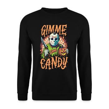 Halloween Gimme Candy Trick or Treat - Unisex Pullover - Schwarz - Vorne - Alina (178cm) & Michal (187cm)