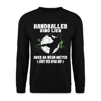 Handballer Zubehör - Unisex Pullover - Schwarz - Vorne - Alina (178cm) & Michal (187cm)