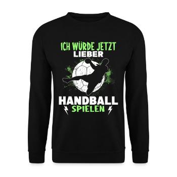 Handballer Zubehör - Unisex Pullover - Schwarz - Vorne - Alina (178cm) & Michal (187cm)