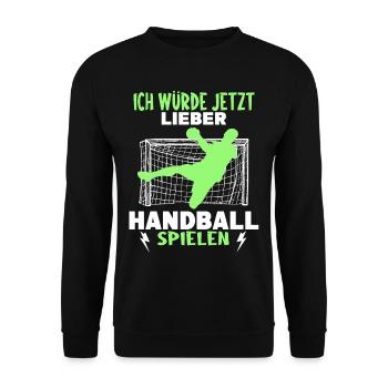 Handballer Zubehör - Unisex Pullover - Schwarz - Vorne - Alina (178cm) & Michal (187cm)