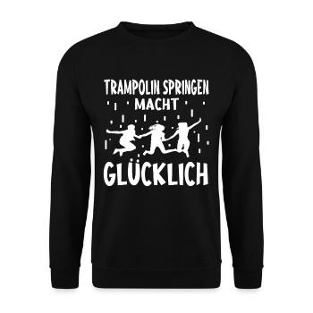 Trampolin springen Outdoor Indoor - Unisex Pullover - Schwarz - Vorne - Alina (178cm) & Michal (187cm)