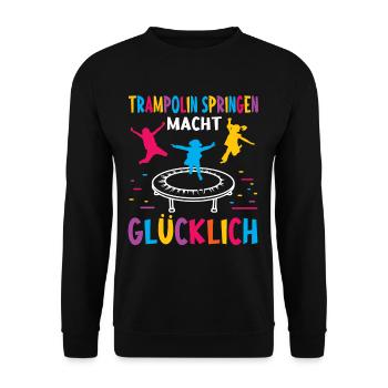Trampolin springen Outdoor Indoor - Unisex Pullover - Schwarz - Vorne - Alina (178cm) & Michal (187cm)