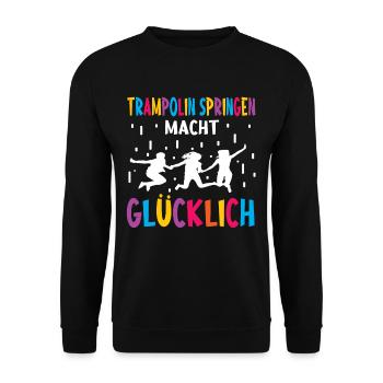Trampolin springen Outdoor Indoor - Unisex Pullover - Schwarz - Vorne - Alina (178cm) & Michal (187cm)