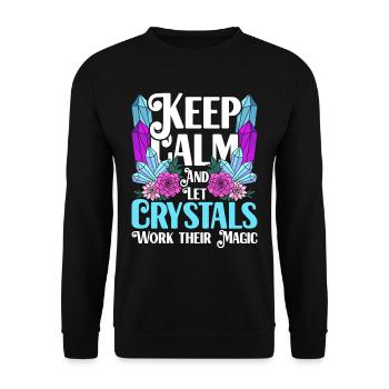 Crystal Healer Crystal Healing Crystals - Unisex Sweatshirt - black - Front - Alina (178cm) & Michal (187cm)