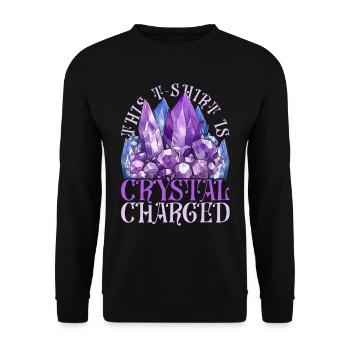 Crystal Healer Healing Crystals - Unisex Sweatshirt - black - Front - Alina (178cm) & Michal (187cm)