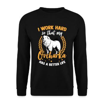 Work for Ovcharka Caucasian Shepherd Dog - Unisex Sweatshirt - black - Front - Alina (178cm) & Michal (187cm)