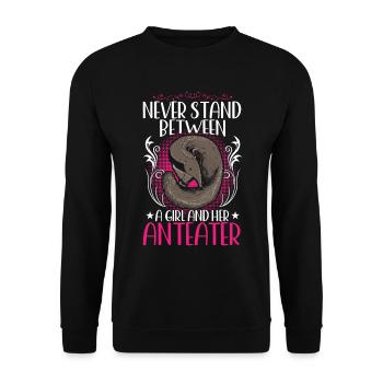 Fille et son fourmilier mangeur de fourmis - Sweat-shirt Unisexe - noir - Devant - Alina (178cm) & Michal (187cm)