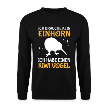 Ich habe einen Kiwi Vogel Neuseeland - Unisex Pullover - Schwarz - Vorne - Alina (178cm) & Michal (187cm)