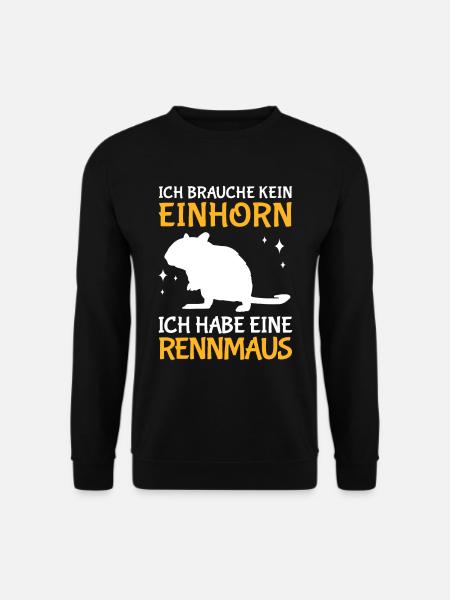 Ich habe eine Rennmaus Nagetier Gerbil - Unisex Pullover - Schwarz