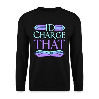 Crystal Healer Crystals I'd Charge That - Unisex Sweatshirt - black - Front - Alina (178cm) & Michal (187cm)