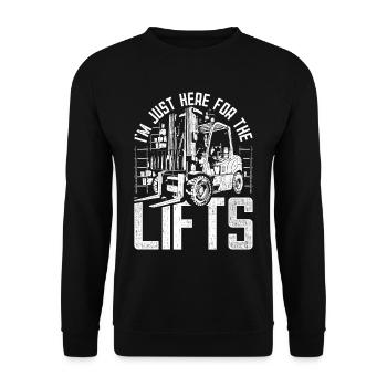Forklift Driver I'm Just Here For The Lifts - Unisex Sweatshirt - black - Front - Alina (178cm) & Michal (187cm)