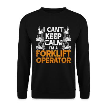 Gabelstaplerfahrer I Can't Keep Calm - Unisex Pullover - Schwarz - Vorne - Alina (178cm) & Michal (187cm)