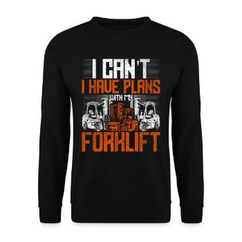 Forklift driver - Unisex Sweatshirt - black - Front - Alina (178cm) & Michal (187cm)