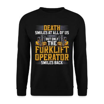 Forklift driver Forklift driver - Unisex Sweatshirt - black - Front - Alina (178cm) & Michal (187cm)