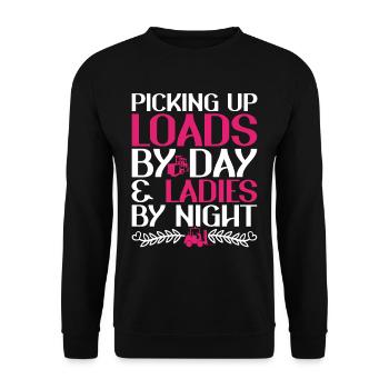 Forklift driver Forklift driver - Unisex Sweatshirt - black - Front - Alina (178cm) & Michal (187cm)