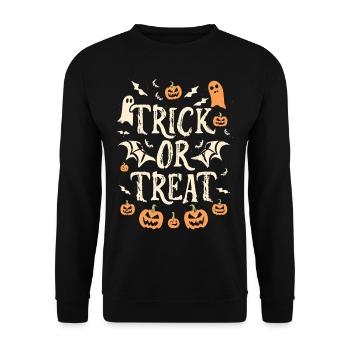 Trick or Treat Joyeux Halloween - Sweat-shirt Unisexe - noir - Devant - Alina (178cm) & Michal (187cm)