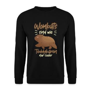 Wombat sind cooler Australien Beuteltier - Unisex Pullover - Schwarz - Vorne - Alina (178cm) & Michal (187cm)