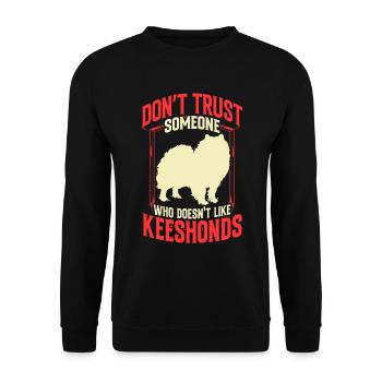 Wolfsspitz ne fait pas confiance au Spitz allemand - Sweat-shirt Unisexe - noir - Devant - Alina (178cm) & Michal (187cm)
