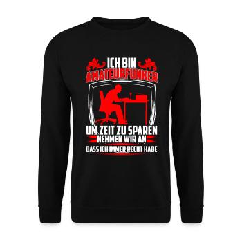 Amateurfunker hat immer Recht Hobbyfunker - Unisex Pullover - Schwarz - Vorne - Alina (178cm) & Michal (187cm)