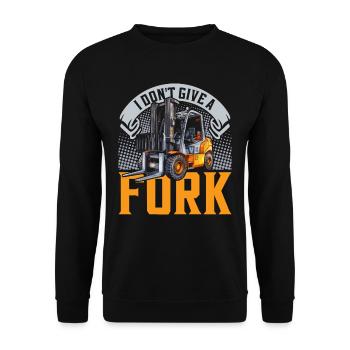 Gabelstaplerfahrer I Don't Give A Fork - Unisex Pullover - Schwarz - Vorne - Alina (178cm) & Michal (187cm)