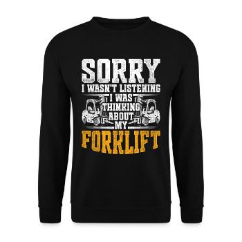 Forklift driver Forklift driver - Unisex Sweatshirt - black - Front - Alina (178cm) & Michal (187cm)
