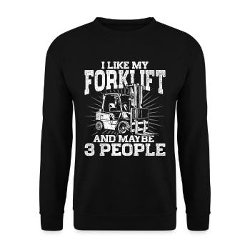 Forklift driver Forklift driver - Unisex Sweatshirt - black - Front - Alina (178cm) & Michal (187cm)