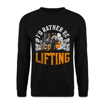 Forklift Driver I'd Rather Be Lifting - Unisex Sweatshirt - black - Front - Alina (178cm) & Michal (187cm)