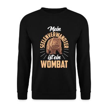 Wombat ist Seelenverwandter Australien Beuteltier - Unisex Pullover - Schwarz - Vorne - Alina (178cm) & Michal (187cm)