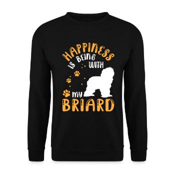 Briard me rend heureux Berger de Brie - Sweat-shirt Unisexe - noir - Devant - Alina (178cm) & Michal (187cm)