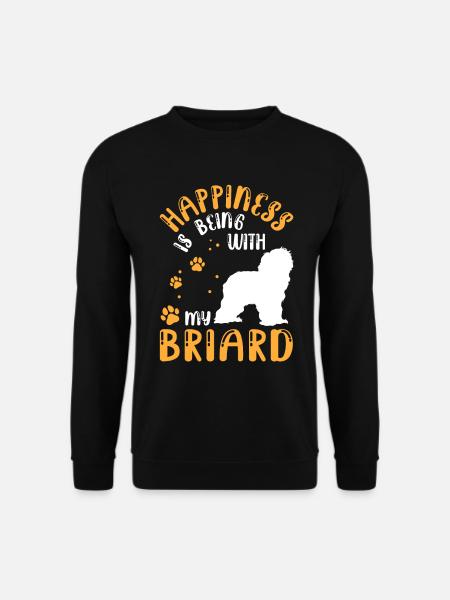 Briard macht mich glücklich Berger de Brie - Unisex Pullover - Schwarz