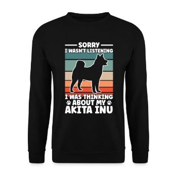 Thought of Akita Inu Japanese Akita Inu - Unisex Sweatshirt - black - Front - Alina (178cm) & Michal (187cm)