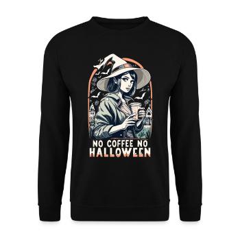 No Coffee No Halloween Morning Muffle Witch - Unisex Sweatshirt - black - Front - Alina (178cm) & Michal (187cm)