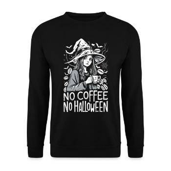 No Coffee No Halloween Morning Muffle Witch - Unisex Sweatshirt - black - Front - Alina (178cm) & Michal (187cm)