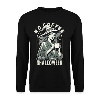 No Coffee No Halloween Morning Muffle Witch - Unisex Sweatshirt - black - Front - Alina (178cm) & Michal (187cm)
